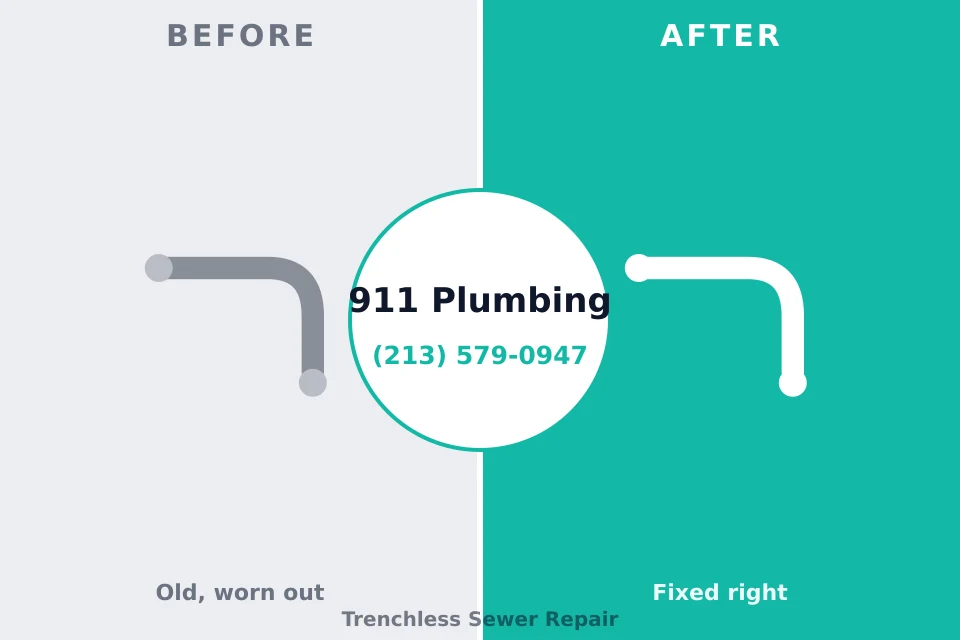 Before and after: plumbing repair Cayuga, IN